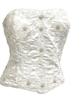 JASDEE Vintage Bustier Corset Hand Work Bead & Embroidery On Satin Style F3120